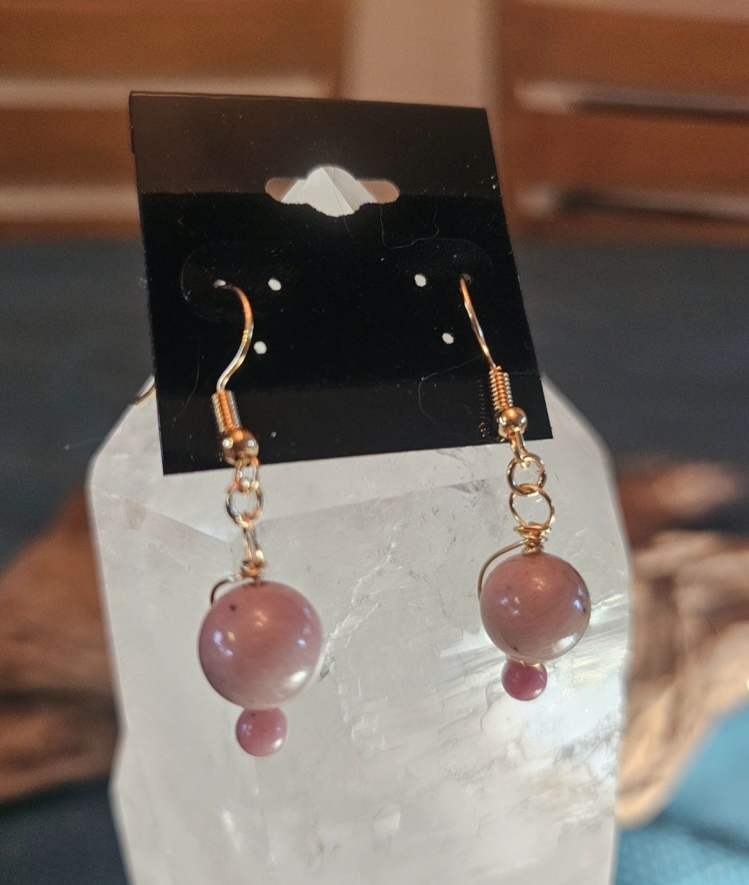 Boucles d'oreilles rhodochrosite