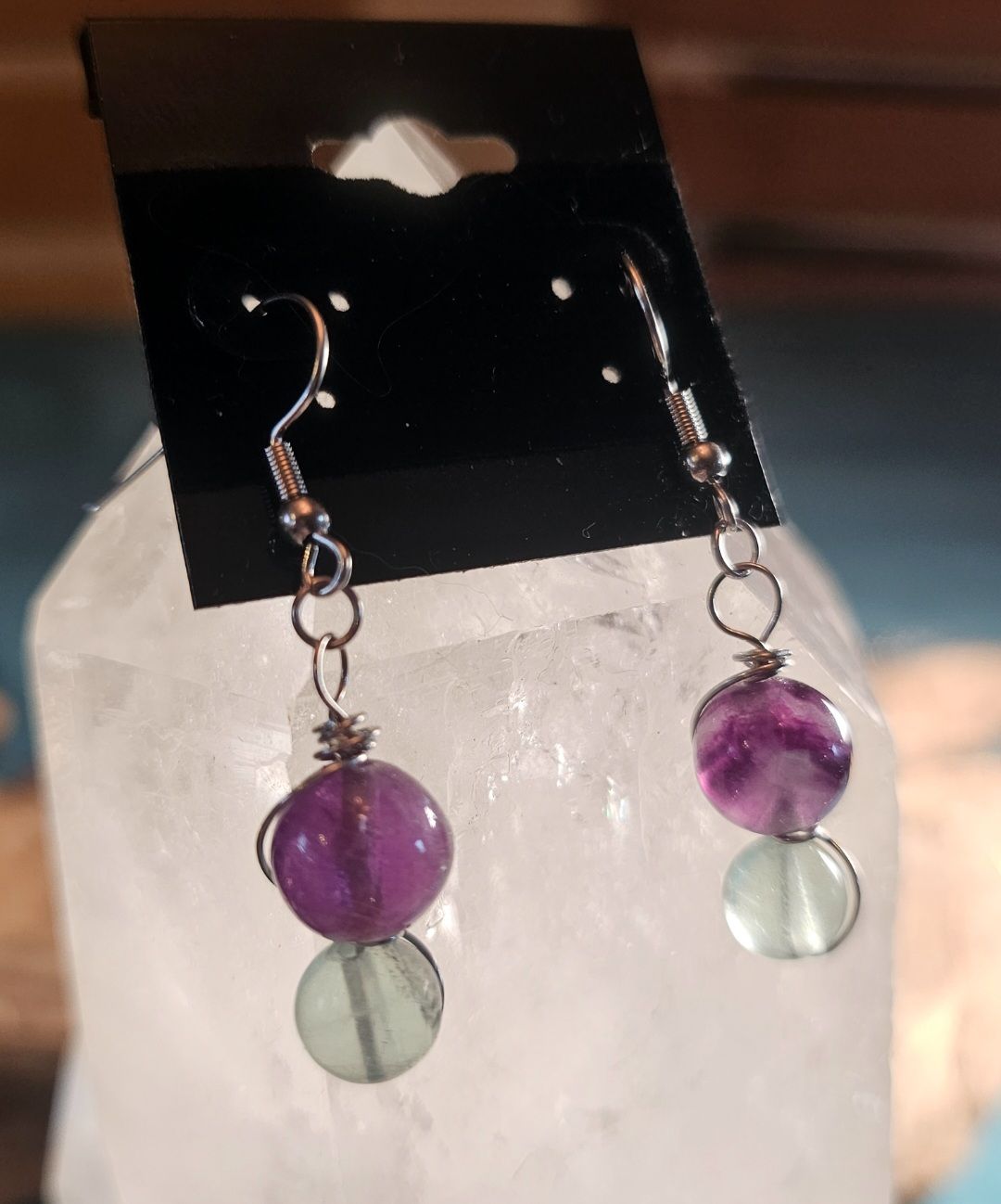 Boucle d'oreilles fluorite