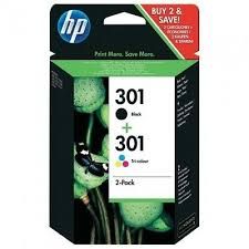 HP N9J72AE 2 cartucce inchiostro originali nero-tricromia 301