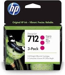 HP 712 Magenta 3pack Confezione da 3 cartucce di inchiostro magenta originale DesignJet da 29 ml