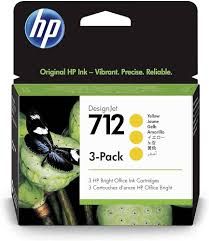 HP 712 Giallo 3-pack Confezione da 3 cartucce di inchiostro originale DesignJet da 29 ml [3ed79a]
