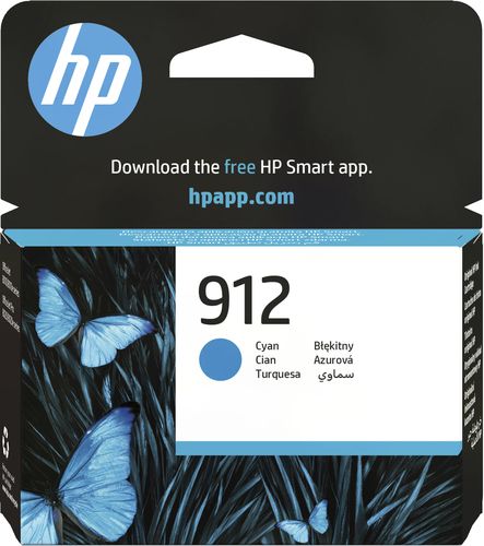 HP 912 Ciano [3YL77AE] Cartuccia di inchiostro originale per stampante Officejet 8010, 8012, 8013, 8014, 8015, Pro 8020e, 8022, 8023, 8024, 8025