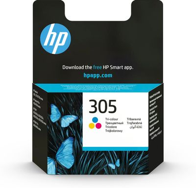 HP 3YM60AE Cartuccia di inchiostro tricromia originale 305 per stampante HP Deskjet 2320, 2710, 2720, 2721, 2720e, 2721e, 2722, 2723, 2723e, 2724, 2810e, 2820e, 2821e, 2822e, 2823e, 4110e, 4130e, 4220