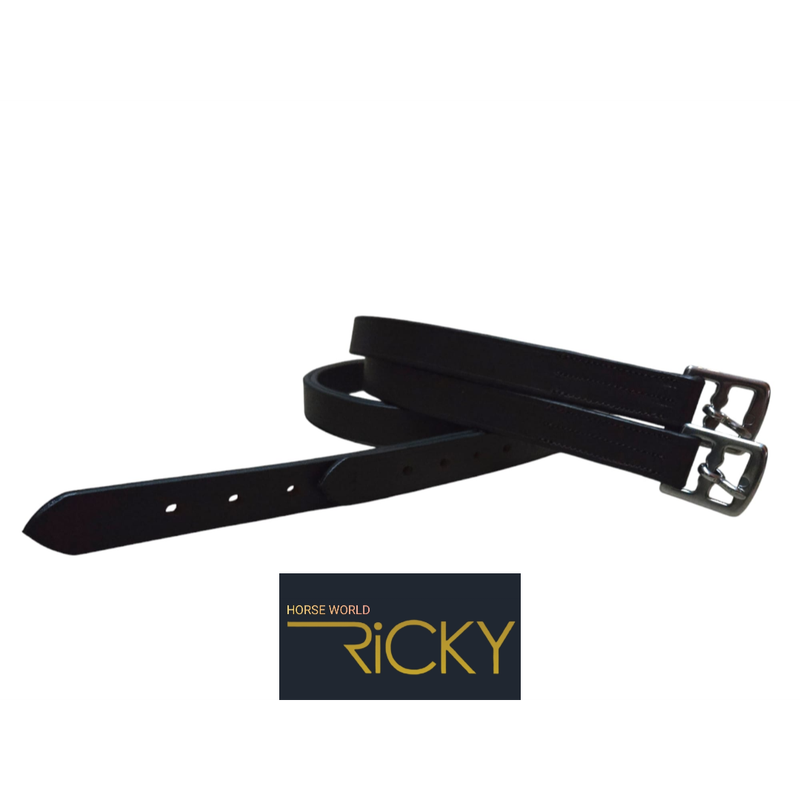 &quot;De Horse World Ricky stijgbeugelriemen van 150 cm (2 stuks per verpakking) zijn gemaakt van bruin, stevig leer. Perfect voor ruiters die op zoek zijn naar betrouwbare en duurzame riemen voor dagelijks gebruik. Veiligheid en comfort gegarandeerd.&quot;