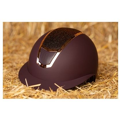 &quot;Harry’s Horse Veiligheidscap Mont Blanc Sparkle – bordeaux met rosegold glitterstrook&quot;
