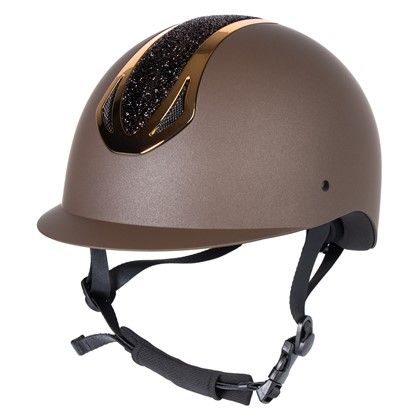 Harry's Horse Veiligheidscap Pro F2 Matt Crystal Bruin/Goud