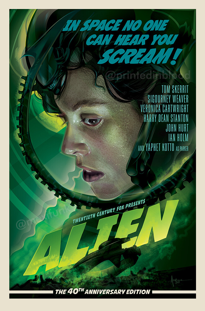 Alien 40th print by Orlando Arocena