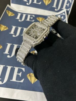 40MM Cartier Skeleton 38 Carats CVD Real Lab Grown IGI CERTIFIED Diamonds !