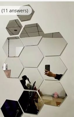 Hexagone 3D mirror glass sticker