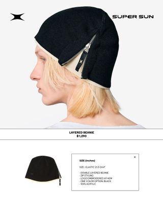LAYERED BEANIE / CAP BLACK