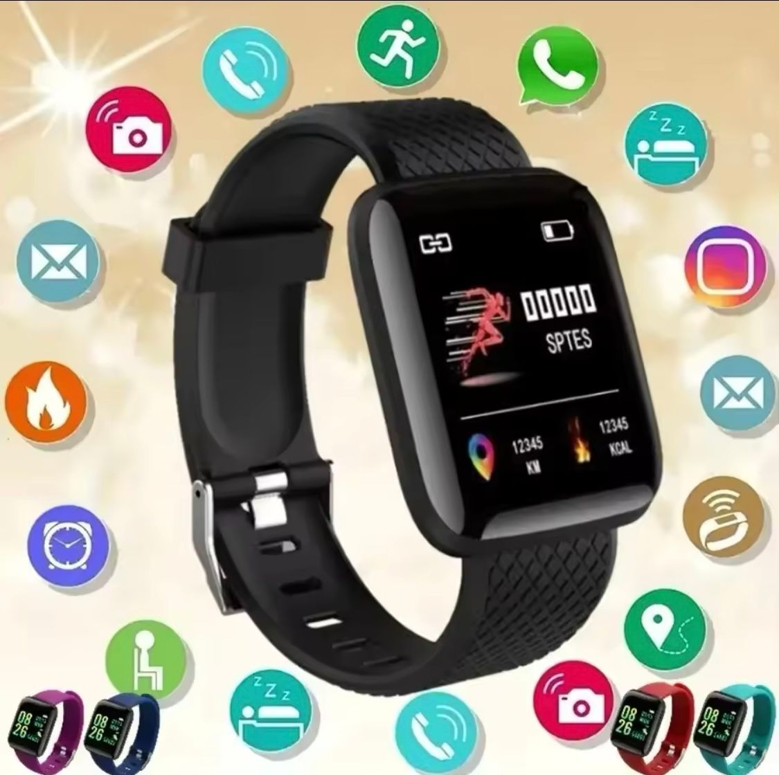 Multifunction Smart Watch For Men Women Kids Message Remind Music Control Sport Step Calories D13 Smartwatch Alarm Clock 116Plus