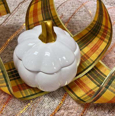 White Pumpkin Candle--Warm Rustic Woods