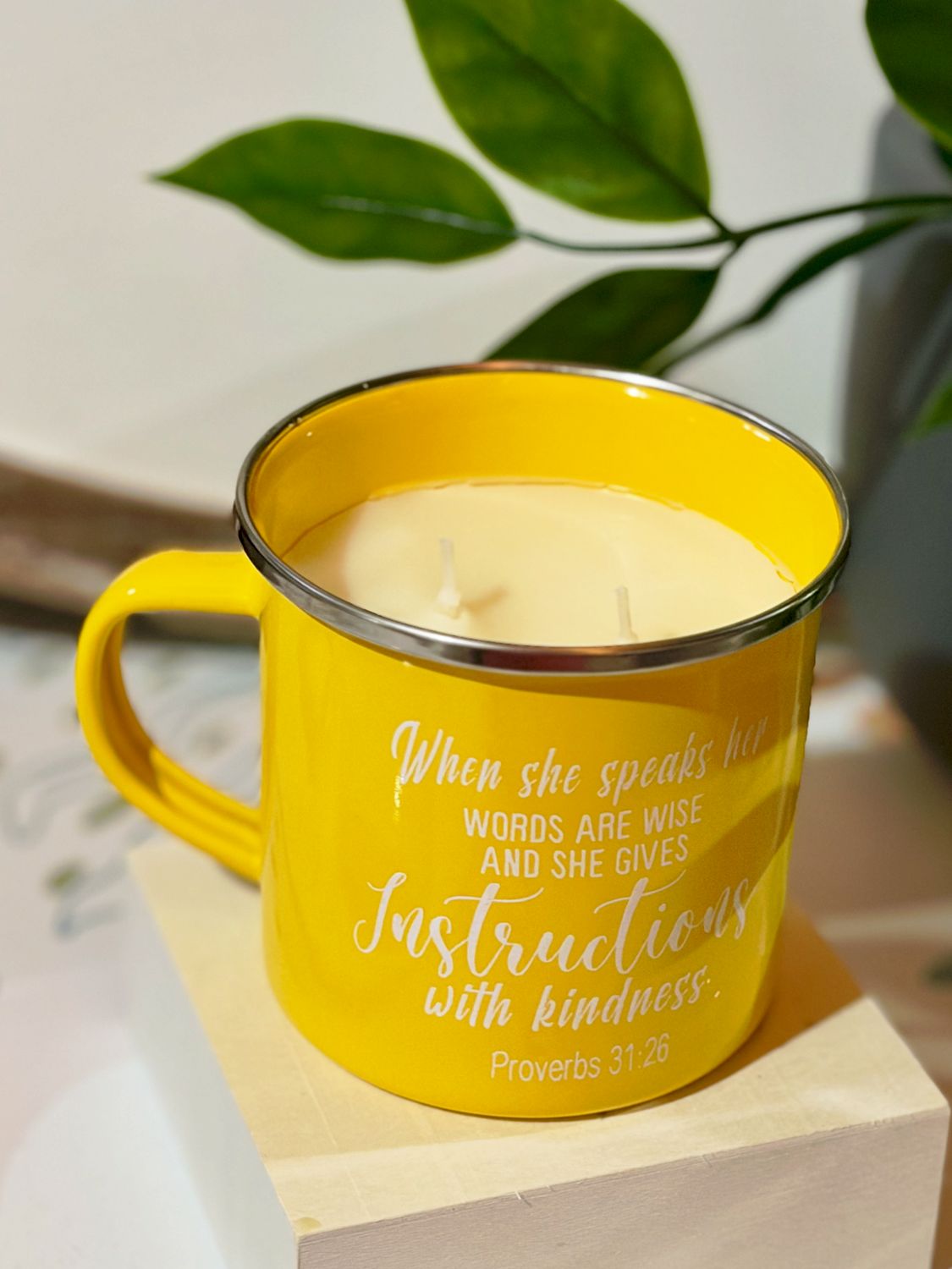 Scripture Mug Candle Honey Suckle &amp; Jasmine (Only 1 Available)