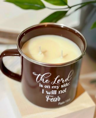 Scripture Mug Candle Honey Suckle &amp; Jasmine (One Available)