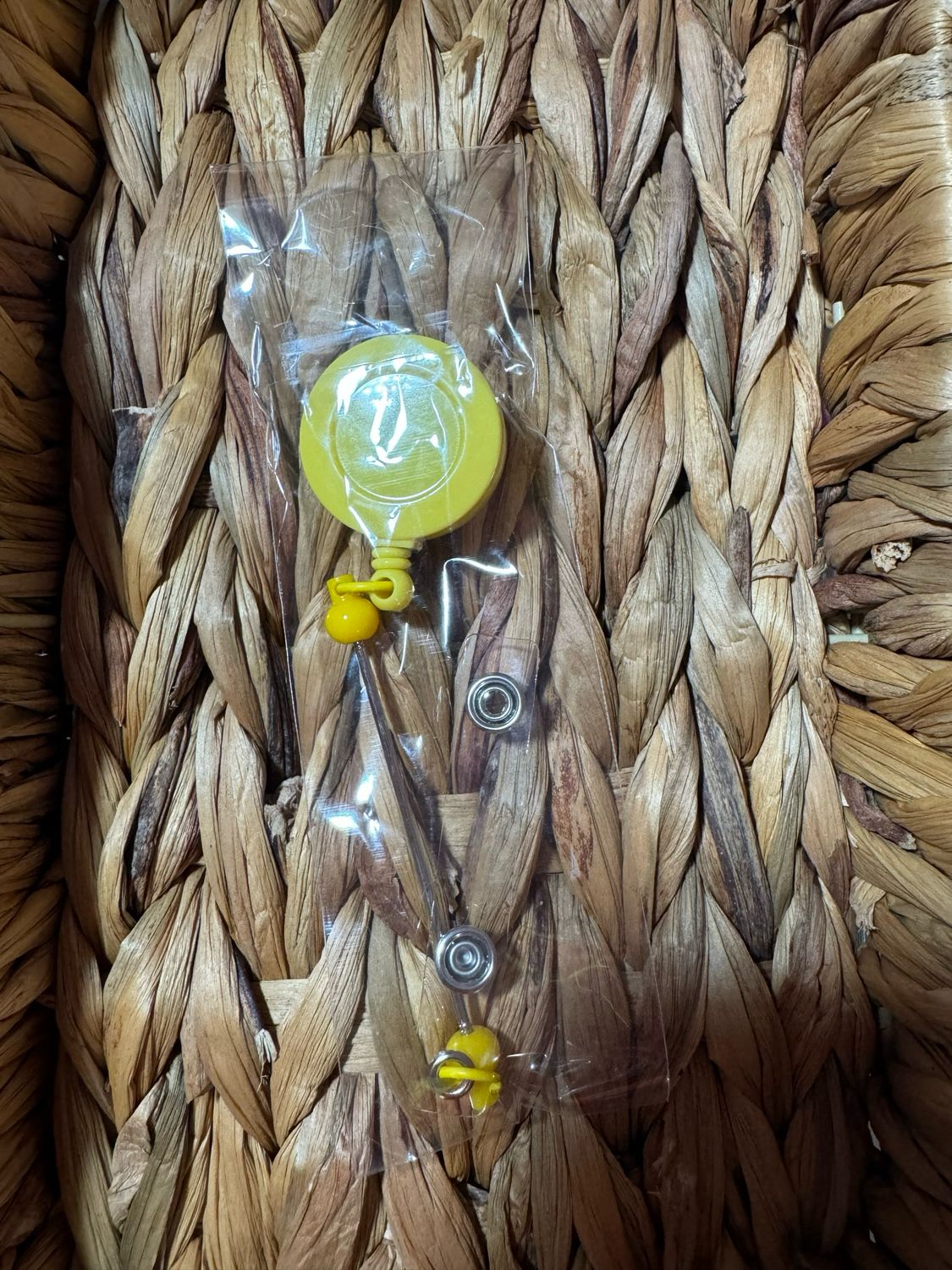 Yellow Beadable Badge Reel