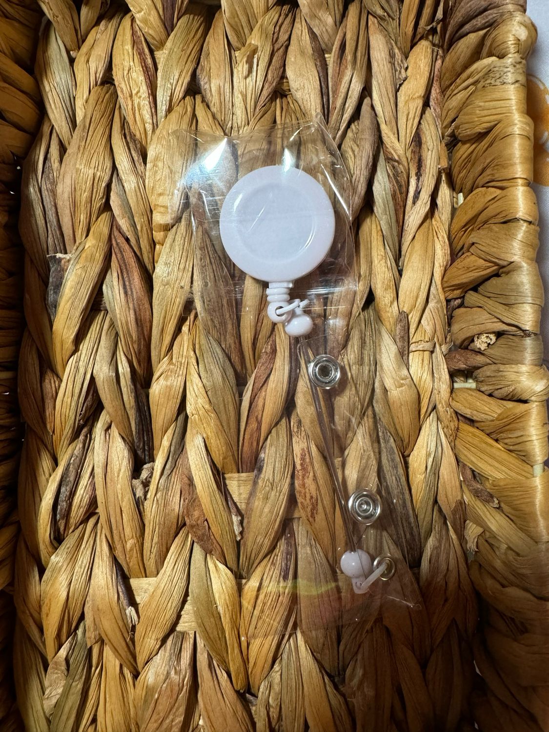 White Beadable Badge Reel