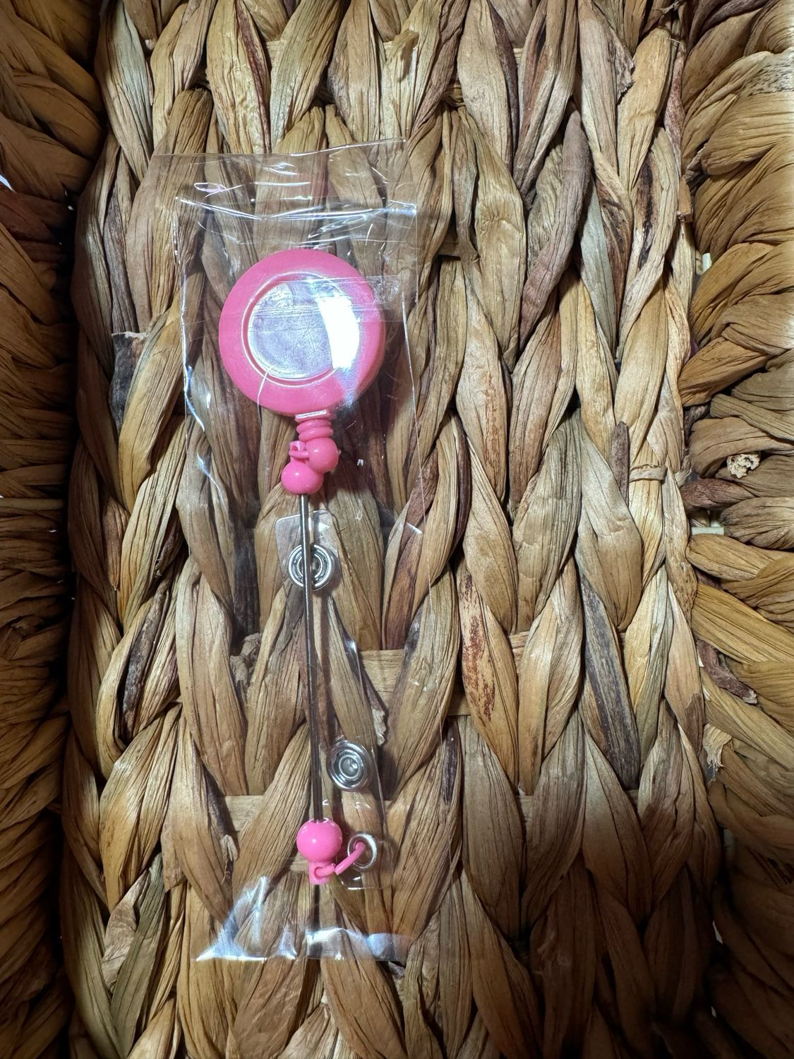 Light Pink Beadable Badge Reel