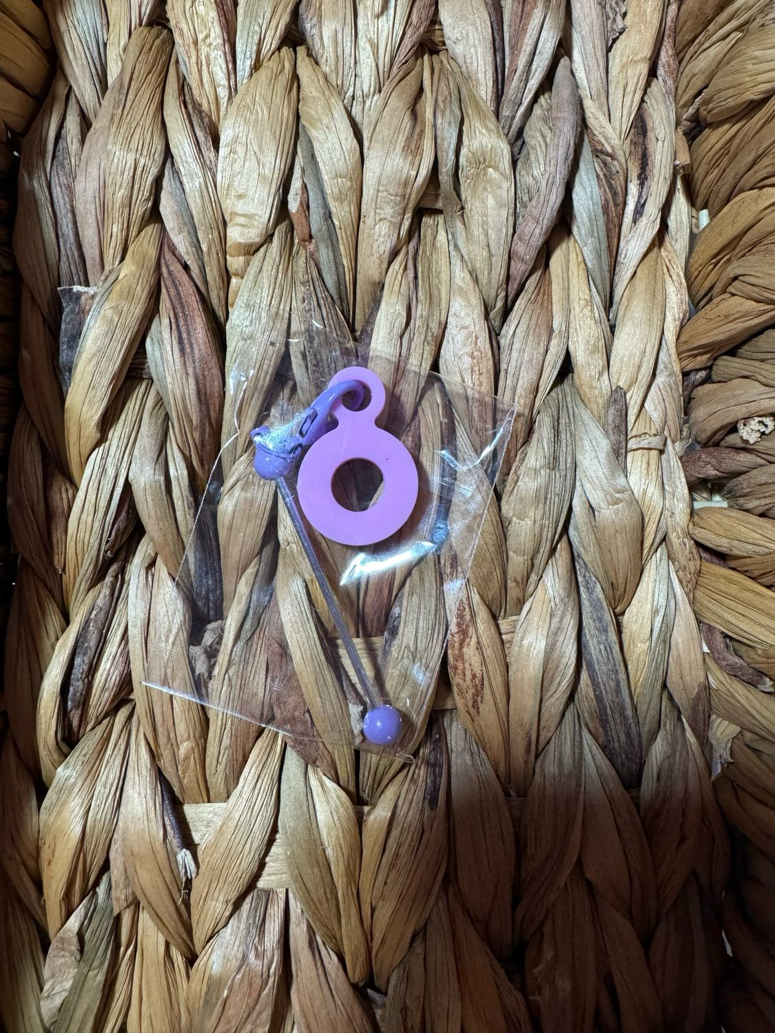 Purple Straw Charm Beadable