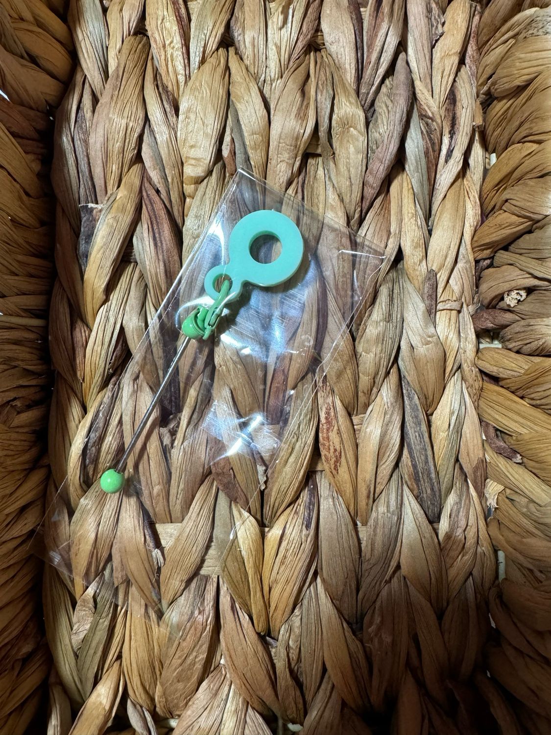 Turquois Straw Charm Beadable