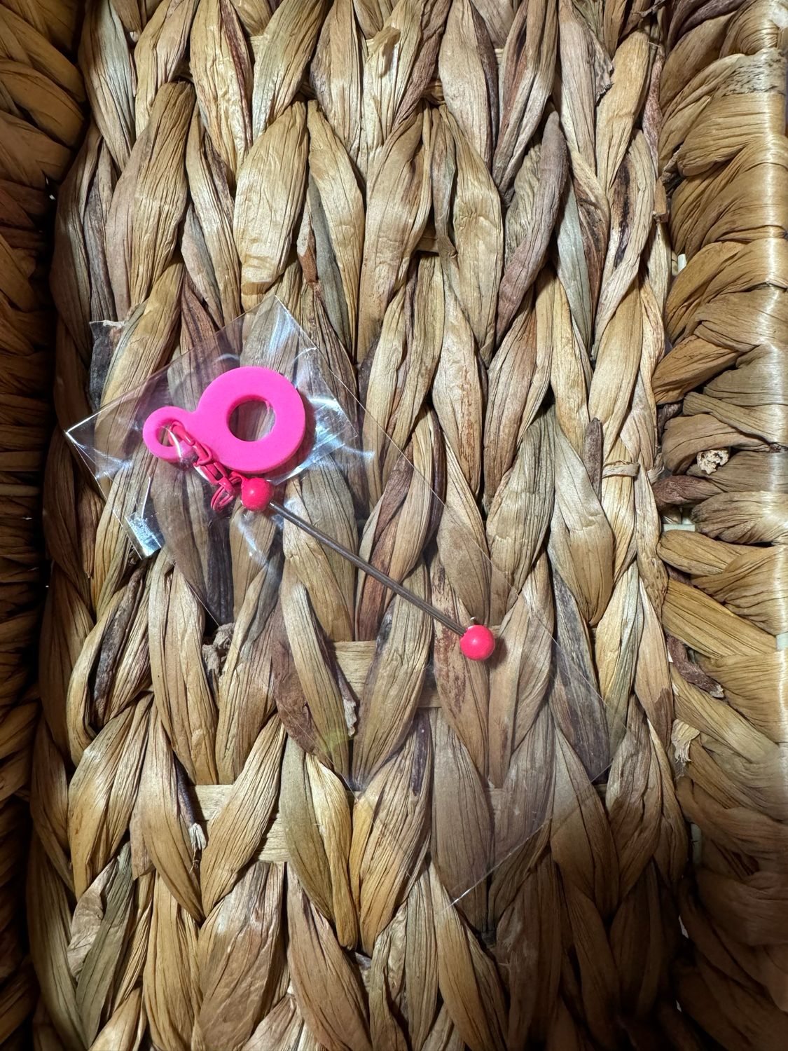 Dark Pink Straw Charm Beadable