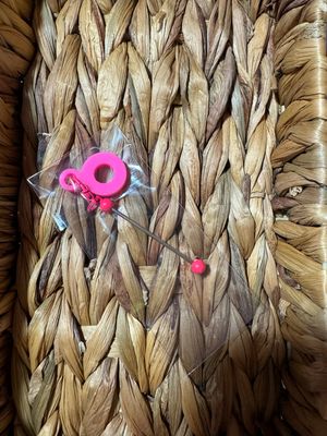 Dark Pink Straw Charm Beadable