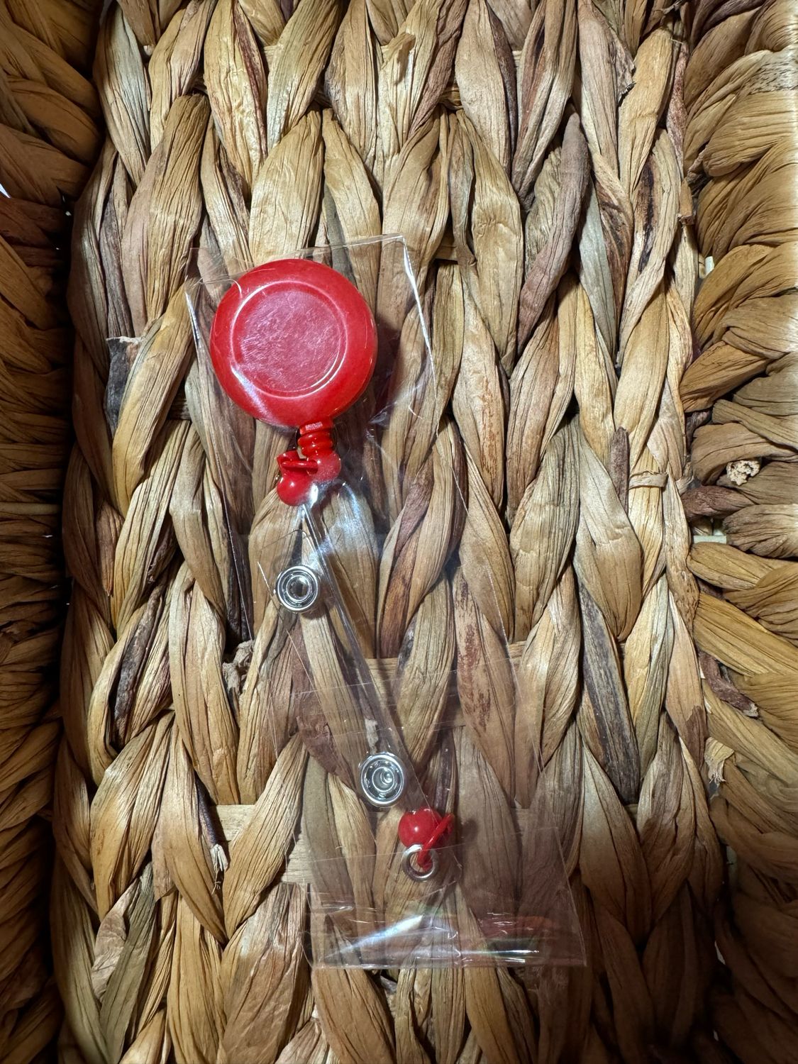 Red Beadable Badge Reel