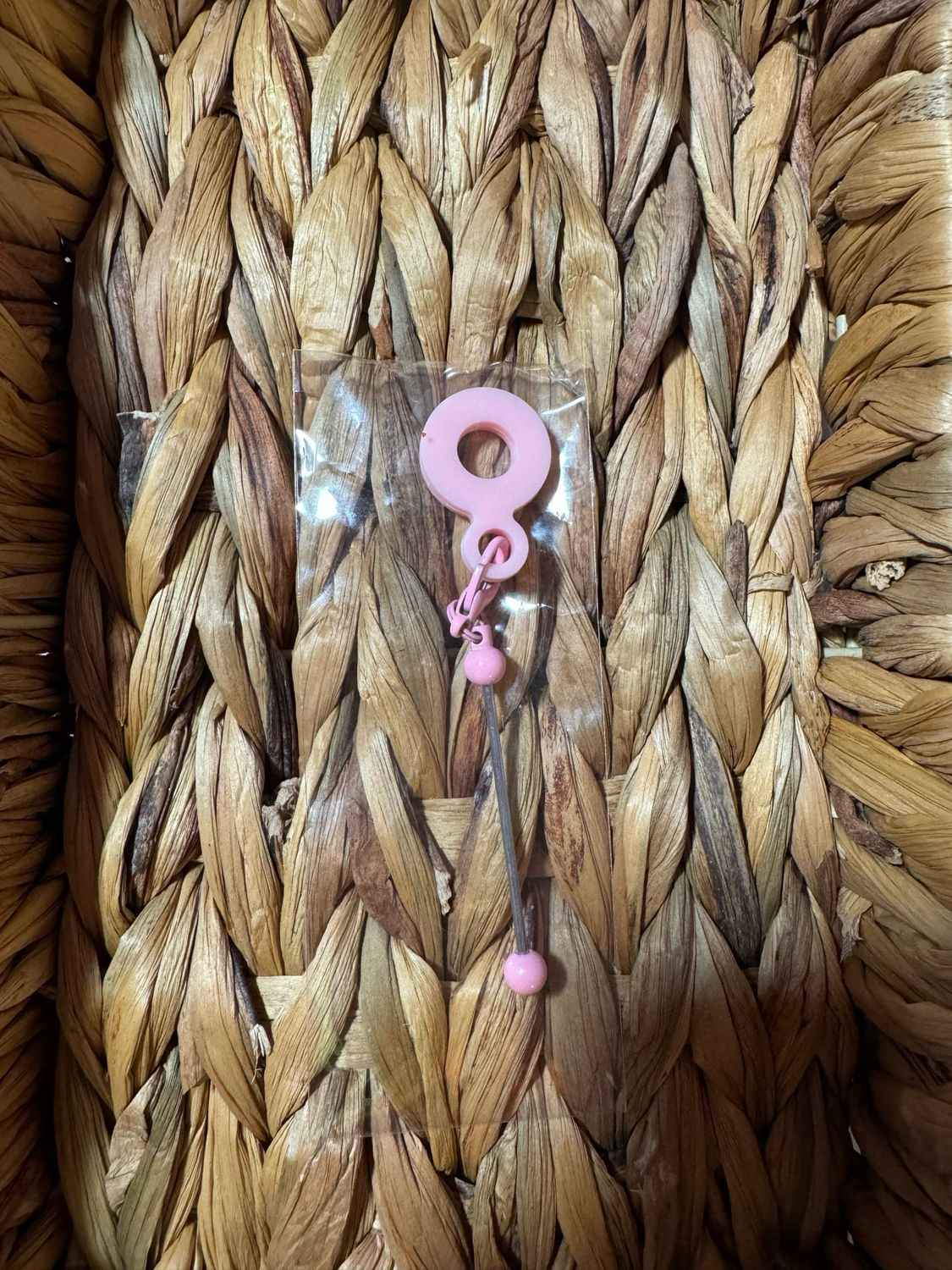 Light Pink Straw Charm Beadable