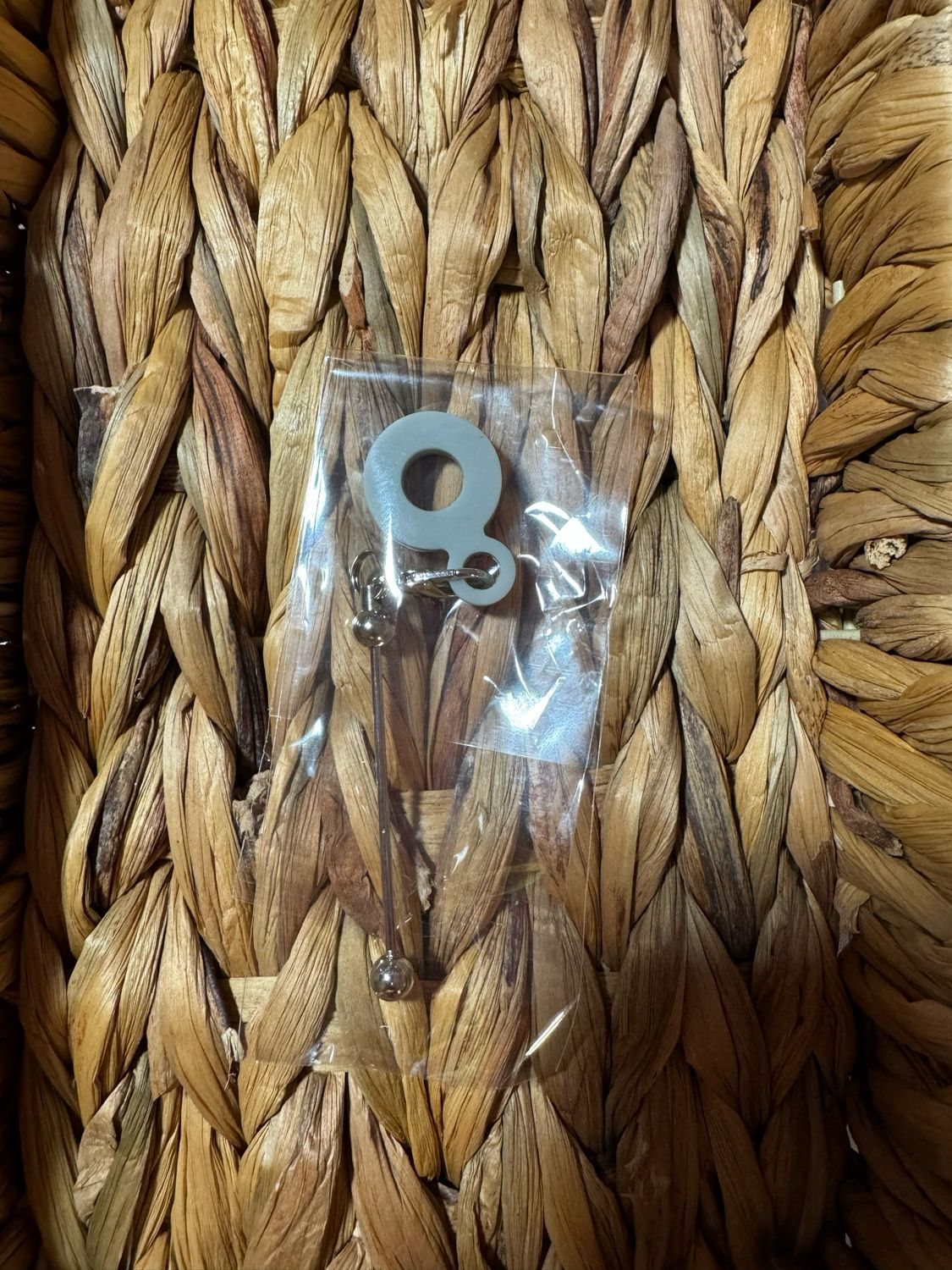 Gray Straw Charm Beadable