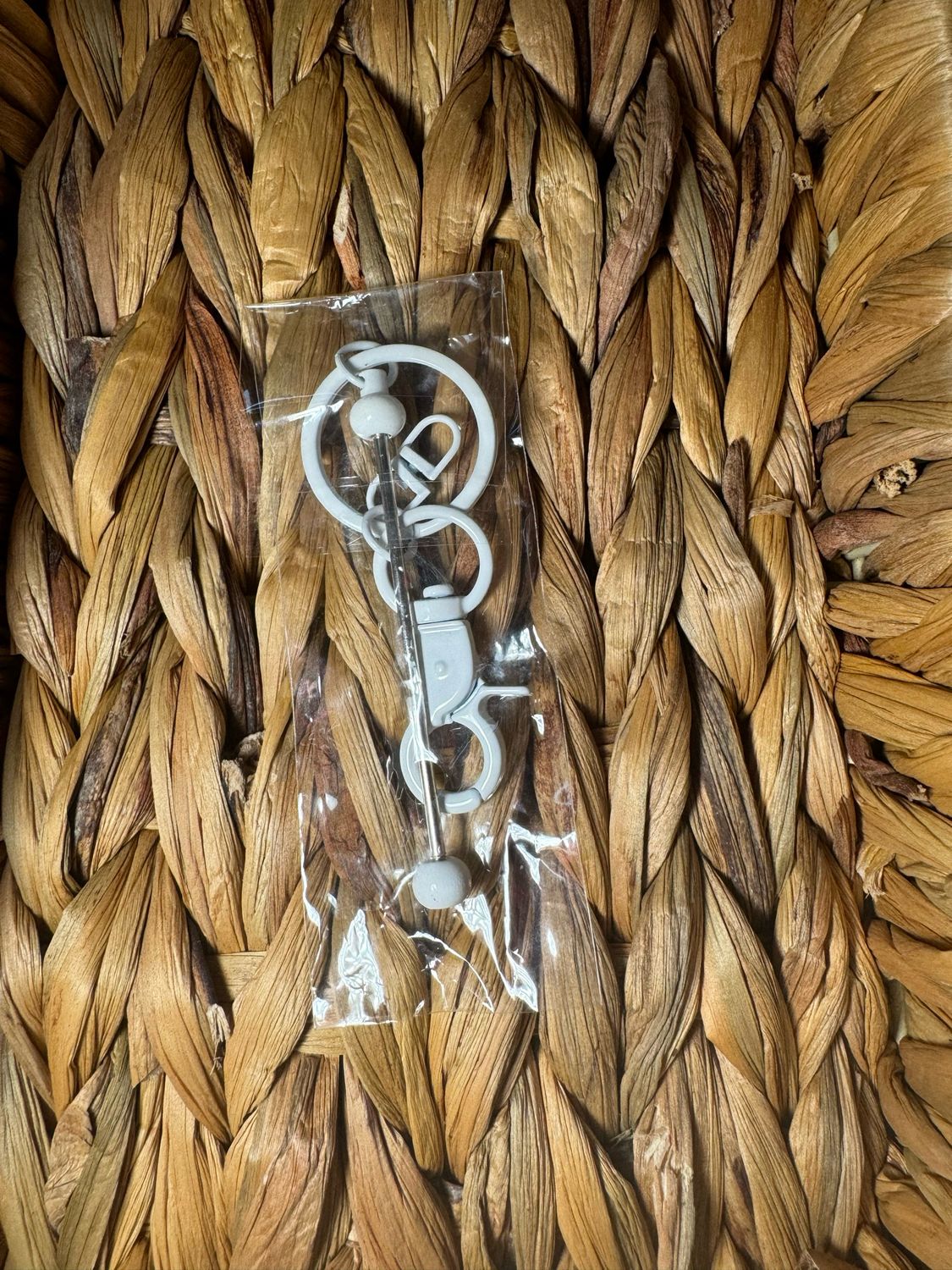White Keychain with Bar