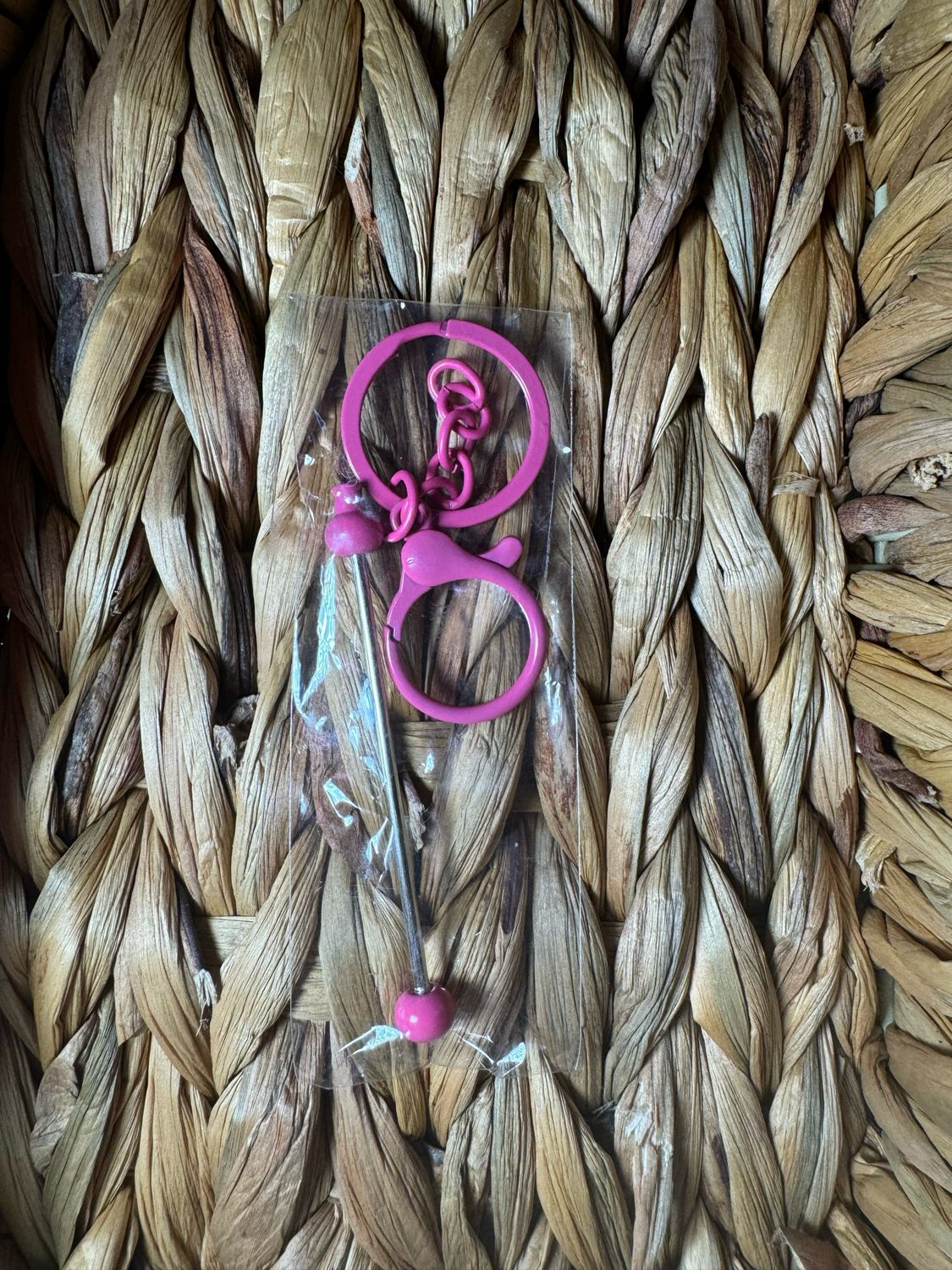 Dark Pink Keychain with Bar