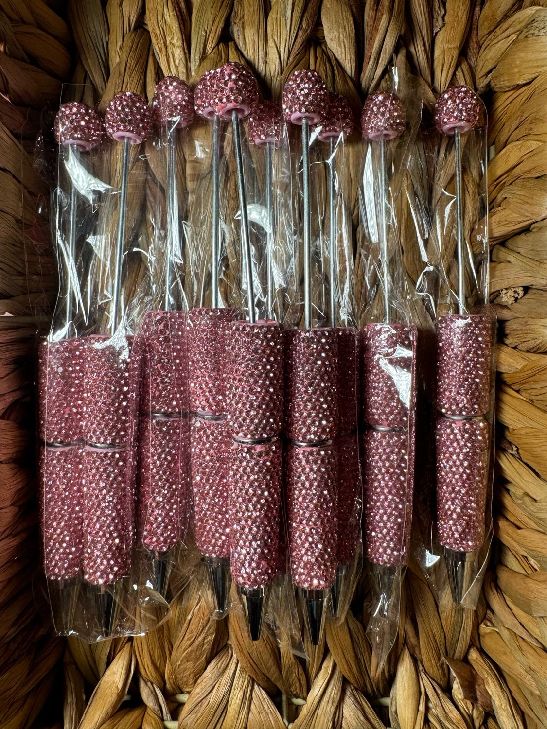 Pink Rhinestone Beadable Pen