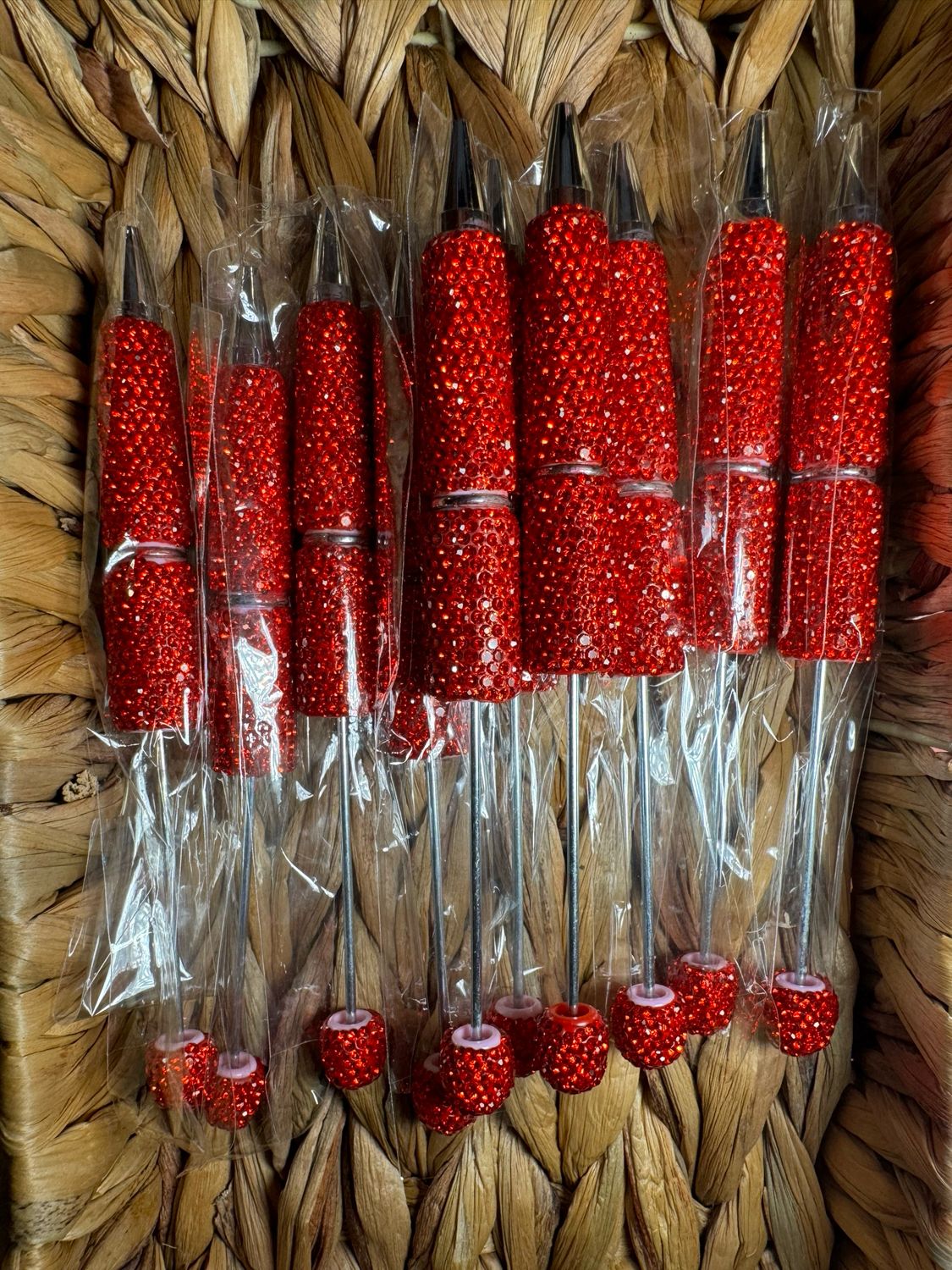 Red Rhinestone Beadable Pen