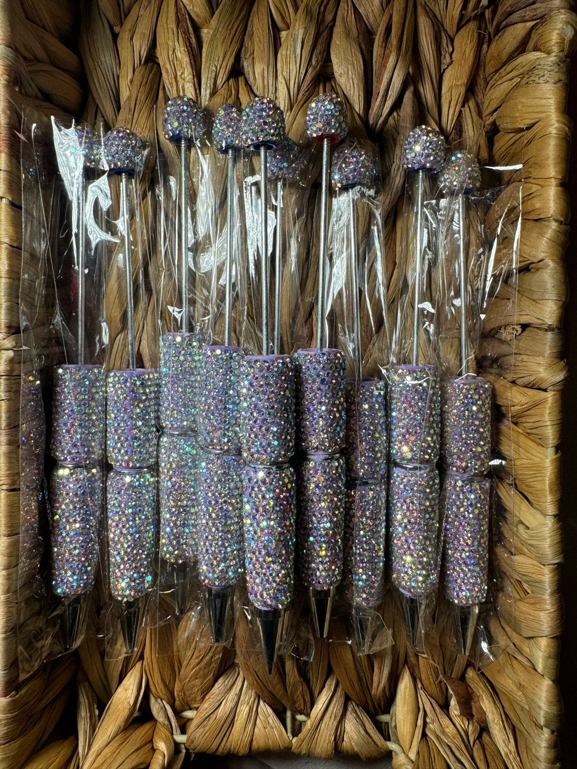 Silver and Pink Rhinestone Beadable Pen
