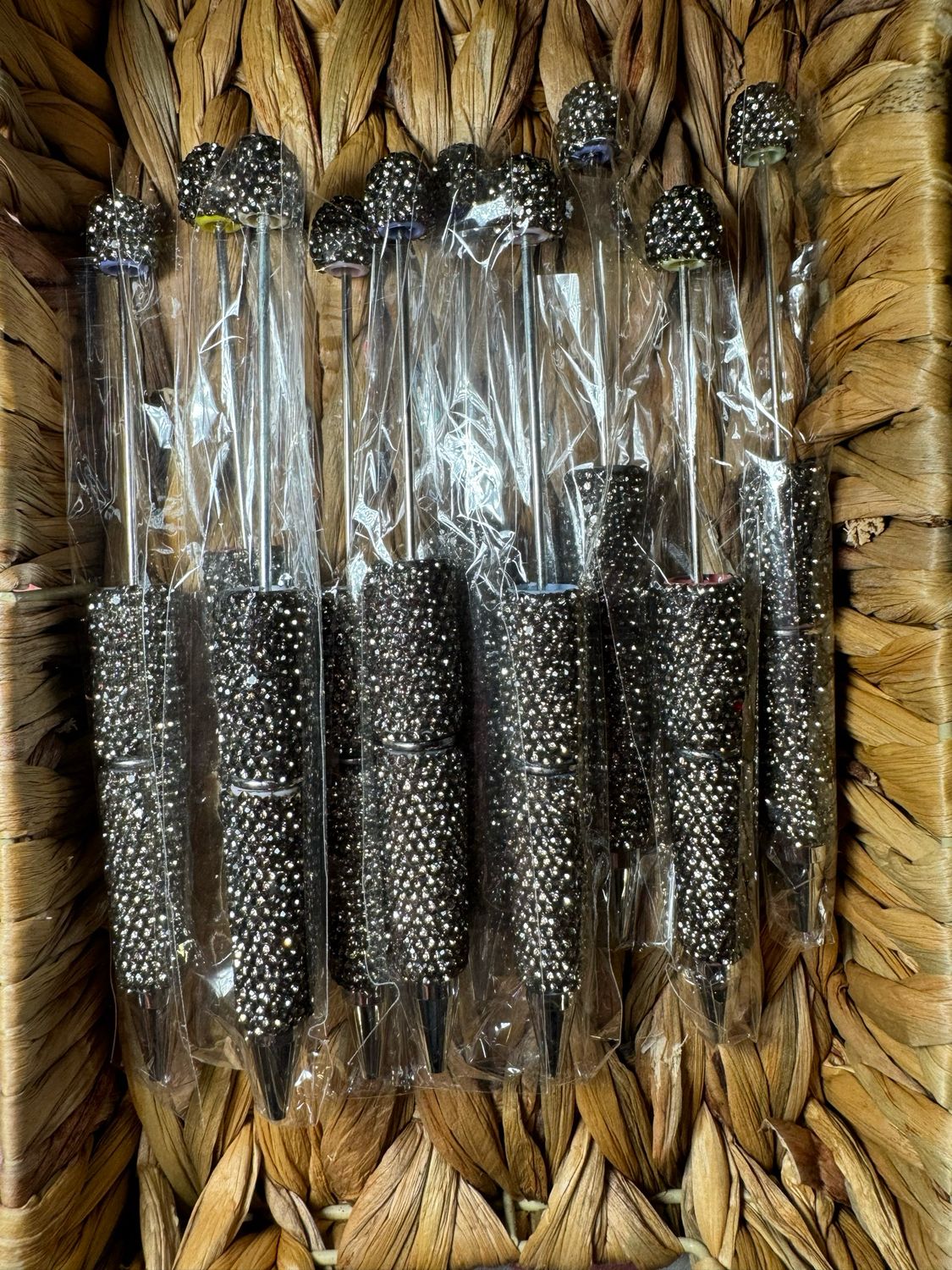 Light Black Rhinestone Beadable Pen