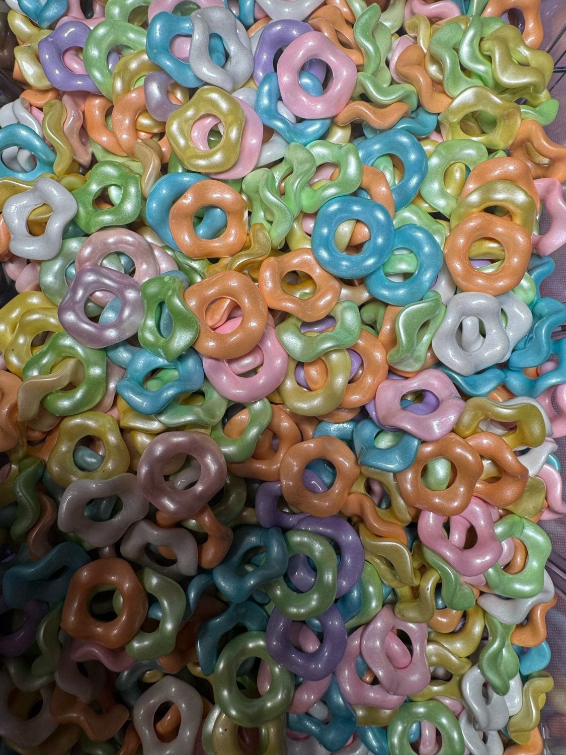Pastel Color Wavy Spacer Bead Bags
