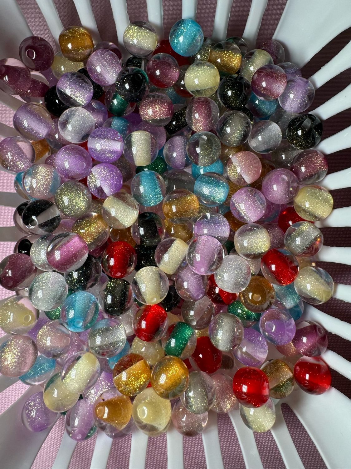 12mm Glitter Beads Mix