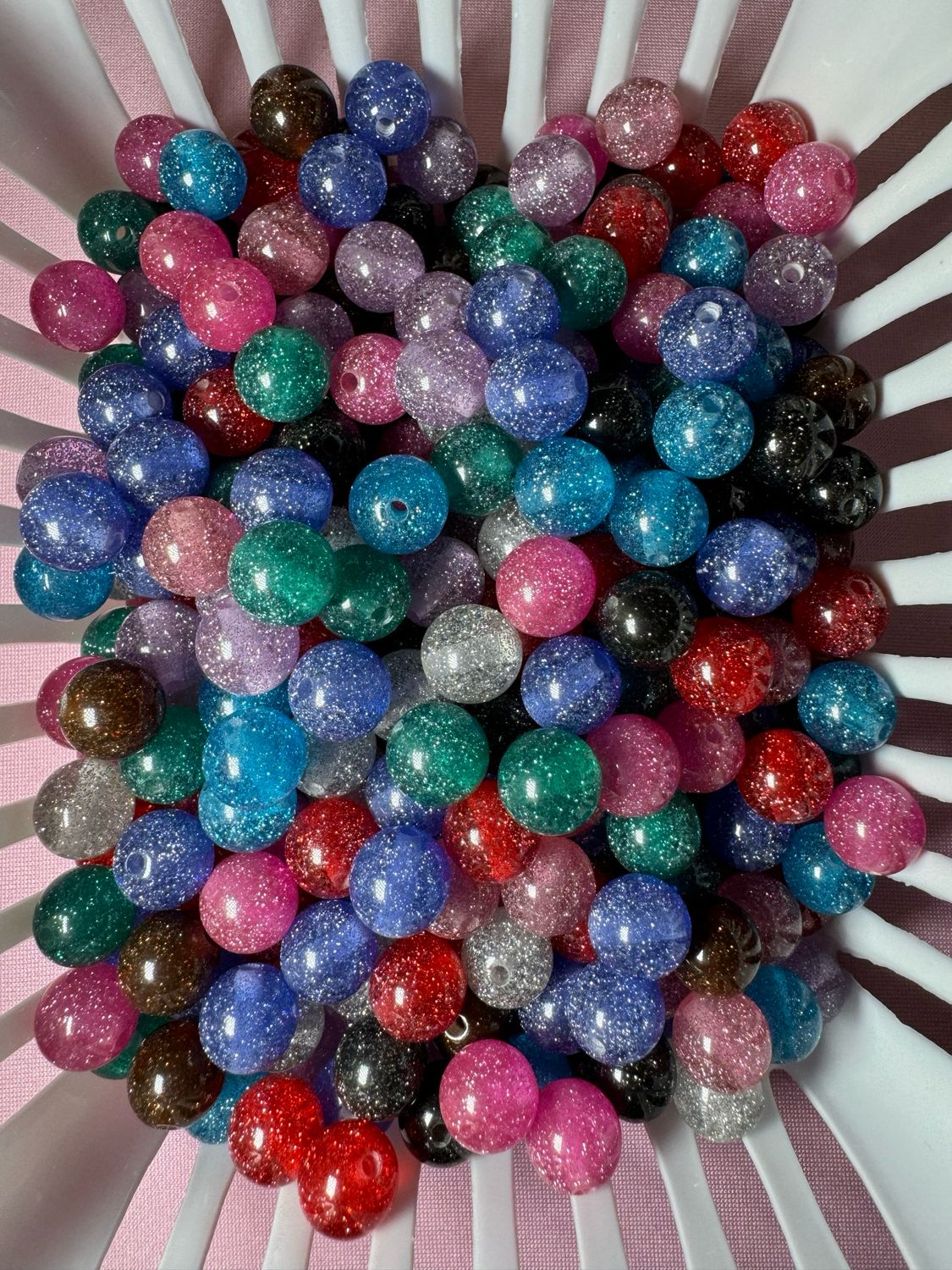 12mm Glitter Mix Bead