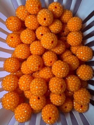 20mm Neon Orange Jelly Rhinestone Beads