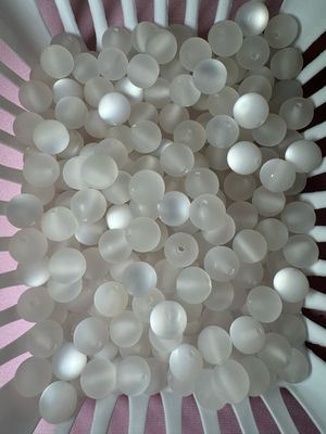 12mm White Frosted Beads