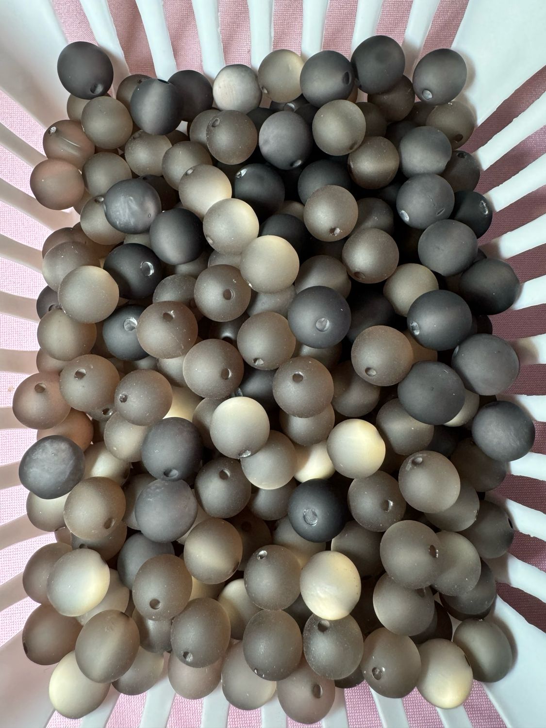 12mm Black Frosted Beads