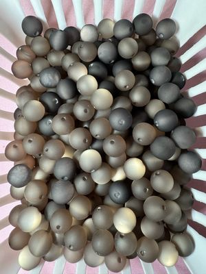 12mm Black Frosted Beads