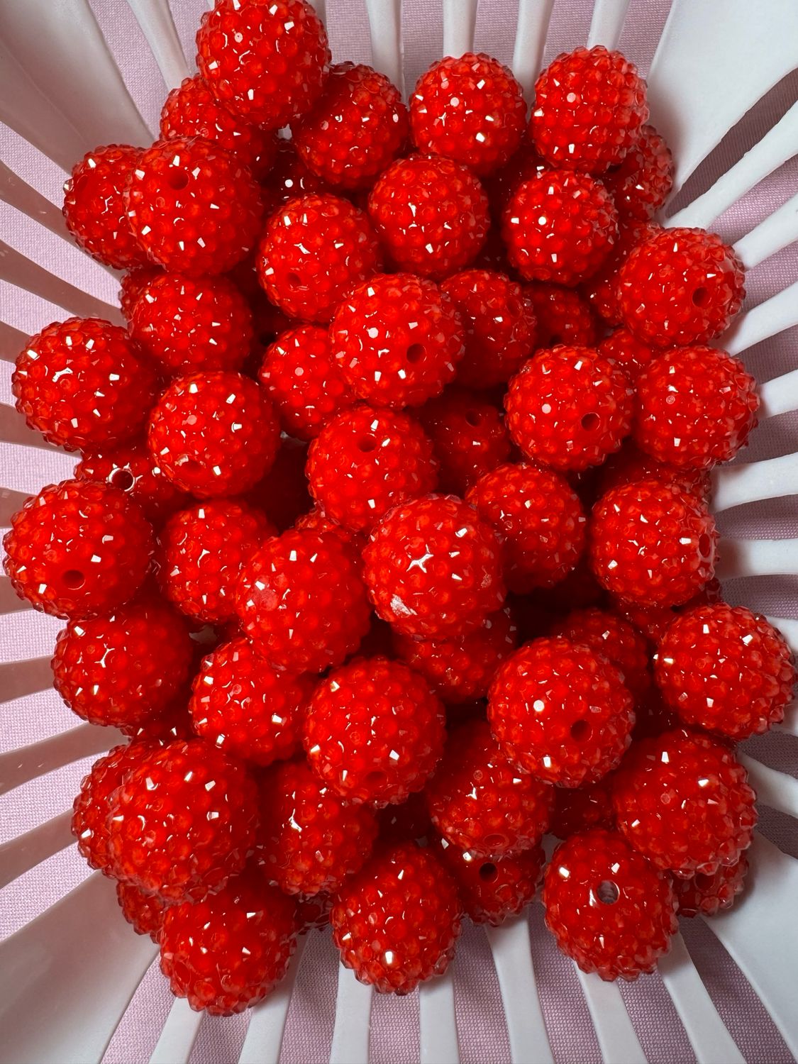 20mm Red Jelly Rhinestone Beads