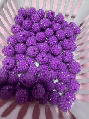 15mm Dark Purple Jelly Rhinestone Beads