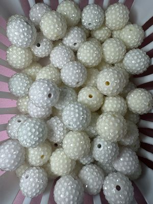 20mm White Jelly Rhinestone Beads