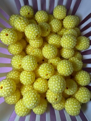20mm Yellow Jelly Rhinestone Beads