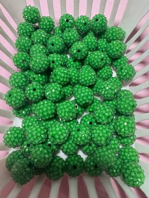 15mm Dark Green Jelly Rhinestone Beads