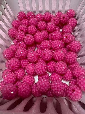15mm Dark Pink Jelly Rhinestone Beads