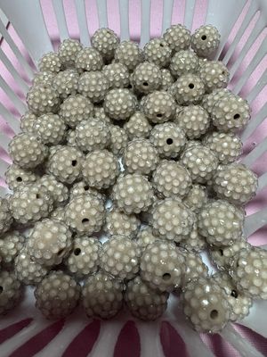 15mm Tan Jelly Rhinestone Beads