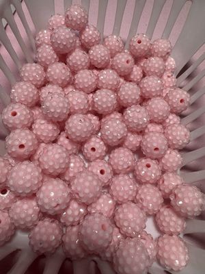 15mm Light Pink Jelly Rhinestone Beads