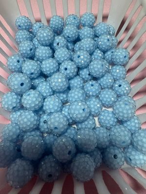 15mm Light Blue Jelly Rhinestone Beads